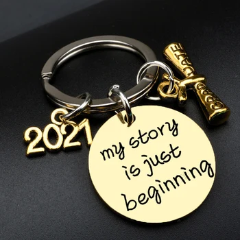 2021 Baigimo Ceremonija Key Chain Baigimo Sertifikatą Baigimo Suvenyrų Bakalauro Skrybėlę Klasės Ženklelis Keychain