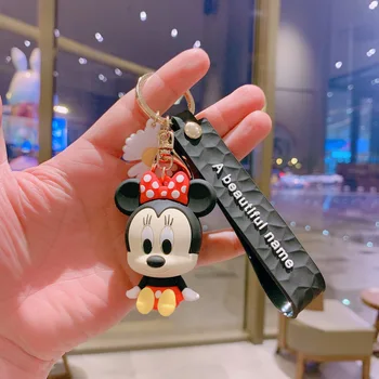 2021 Disney metalo keychain papuošalai raktų žiedas mergina kawaii dovana animacinių filmų anime lėlės maišelį pakabukas automobilio raktų grandinės