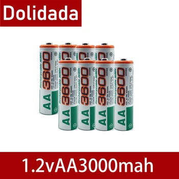 2021 Dolidada naujas AA baterija 3600 mAh įkraunamos baterijos, 1.2 V Ni-MH AA baterijos, tinkančios laikrodžių, pelės, kompiuterių