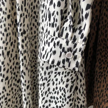2021 M. Pavasarį Moterys Leopard Print Dress O-Apykaklės Mini Suknelė Vintage Negabaritinių Stiliaus Moteris Prarasti Suknelė Elegantiškas Atsitiktinis Suknelė Vestidos