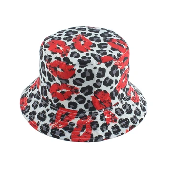 2021 Mados Leopard Kibirą, Skrybėlės Moterims Grįžtamasis Panama Nuo Saulės Skrybėlę Vasarą Ponios Kiss Spausdinti Žvejys Skrybėlę Hip-Hop Gorras
