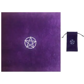 2021 Naujas Pentagrams Tarots Staltiesė su Aksomo Maišelis Altoriaus Medžiaga Pentacles Tarots Kilimėlis