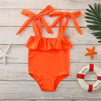 2021 NAUJAS Vasaros Bamblys Vaikams Baby Girl Bikini Peties Kaklaraištis vientisas maudymosi kostiumėlį, maudymosi Kostiumėliai, Paplūdimio Mergaičių Maudymosi Kostiumėliai #25
