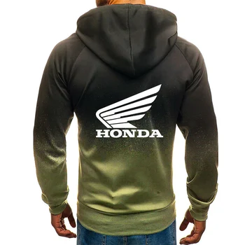 2021 Naujas Vyrų Honda Sparnas Logotipas Atsitiktinis Užtrauktukas Hoodies 3D Spausdinimo Mados Punk Harajuku Vyrų Gradiento Spalvos Palaidinės Striukės, Paltai
