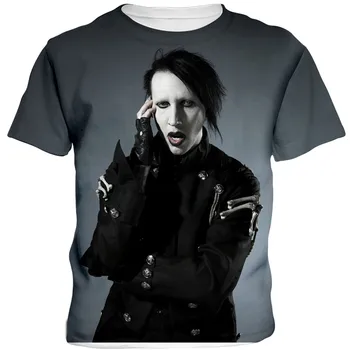 2021 Otaku Ponios Mados Atsitiktinis Viršų Marilyn Manson 3D Spausdinimo marškinėliai vyriški Gatvės Mados Tendencijos Vasaros Orui Viršų