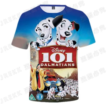2021 Vasaros Disney Anime 101 Dalmatians 3D Print T Shirt Vyrams, Moterims, Vaikams Cool Atsitiktinis Streetwear Berniukas Mergaitė Vaikai Viršūnes Šuo Tee