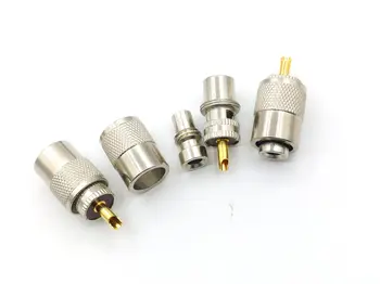 2vnt UHF PL259 Male Plug Tiesiai Lydmetalis Jungties Adapteris Lydmetalis už RG58 RG8 RG400 LMR195 RG142 Kabelis