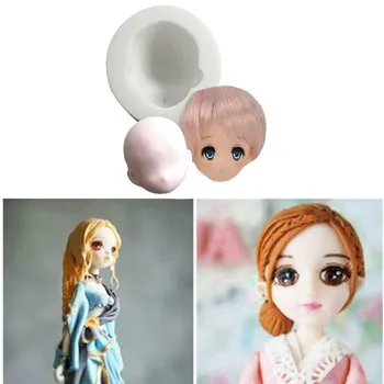 3D Mergaitė Princesė Veido Lady Galvos Tortas Pelėsių Lėlės Galvą, Tortas Šokolado 