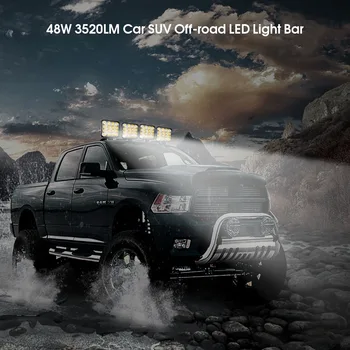 4pcs Automobilio LED Juosta Worklight 48W Offroad Darbo 12V Šviesos Žibintas Priešrūkinis Žibintas 4x4 LED Traktoriaus priekinių Žibintų Lempučių Prožektorius, skirtus Sunkvežimių ATV 4 i