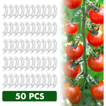 50pcs Plastiko Augalų Įrašus Palaiko Prisijungia Daugkartinio naudojimo Apsauga Skiepyti Tvirtinimo Įrankis Sodo priežiūros Reikmenys Daržovių Pomidorų Sodas