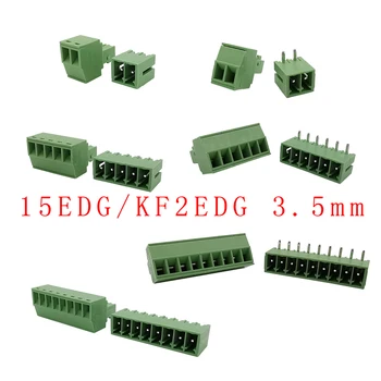5Pair 15EDG 3.5 mm KF2EDG 3.5 mm PCB Varžtas Gnybtų Bloko Jungtis stačiu Kampu/Tiesiai Adata Plug Pin Header Lizdas 2-12 Pin