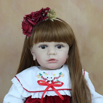 60 CM Minkšto Silikono Atgimsta Bamblys Baby Doll Žaislas Mergina Tikroviška 24 Colių Vinilo Princesė Tayra Suknelė Gyvas Bebe Žaisti Namuose