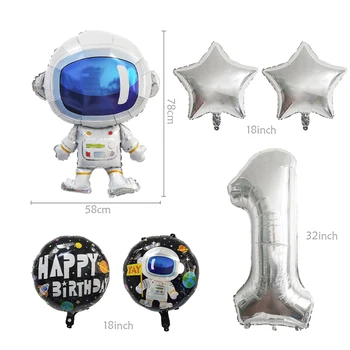 6pcs Kosmoso Šalies Astronautu balionas Raketų Folija Balionai Galaxy Temą Šalis Berniukas Vaikams Gimtadienio Apdailos Džiaugtis SY230
