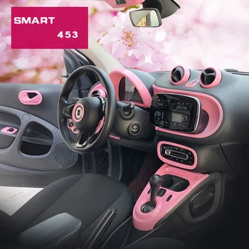 ABS Rožinė Interjero Dekoratyvinis Dangtelis Smart 453 ForTwo ForFour Vairas, prietaisų Skydelio, Centrinėje konsolėje oro išleidimo pakeitimo