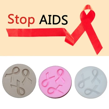 AIDS, Vėžys Sąmoningumo Lankas Keychains Silikono Formos Juostelės Laivapriekio Epoksidinės Dervos Formų R2LE