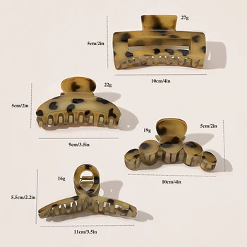 Akrilo Leopard Plaukų Žnyplės Imitacija Acetatas Geometrijos Asiūklio Plaukų Segtukai Derliaus Paprastas Stilius Plaukų Įrašą Lady Plaukų Aksesuarai