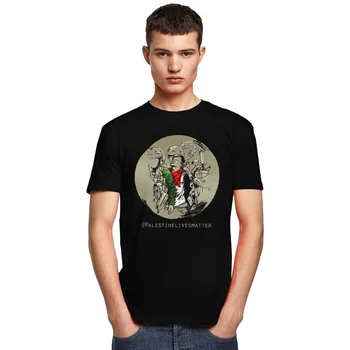 Anime Vyrų T-shirt Palestiniečių Gyvybes Klausimas, T Marškiniai Trumpas Rankovėmis Medvilnės Marškinėlius Classic Nemokamai Palestines Slim Fit Drabužiai