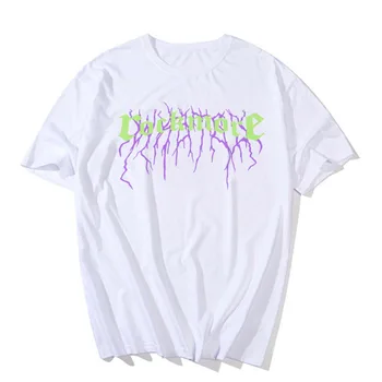 Atsitiktinis Punk, Gothic Moterų Marškinėliai Harajuku Viršūnes Tee Unisex Trumpas Rankovės HipHop Negabaritinių marškinėliai Moteriška Vasaros Drabužių Streetwear
