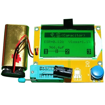 Aukštos kokybės 9V LCD ekranas ESR-T4 Mega328 Skaitmeninis Tranzistorius Testeris Diodų Triode Talpą, ESR Matuoklis MOS/PNP/NPN LCR 12864