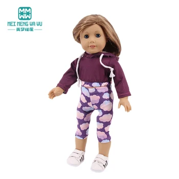 Baby Doll, Drabužių Mados Spalvotų hoodie nustatyti 18 Colių Amerikos 43CM Žaislai, Naujas Gimęs Kūdikis Lėlės OG Mergina Rusija 