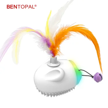 BENTOPAL - - Automatiniai Kačių Žaislai su Plunksna ir Jingle Bell USB-C LED Žibintai, Patalpų Smart Interaktyvios Naminių Kačių Žaislai Juokingi Žaislai
