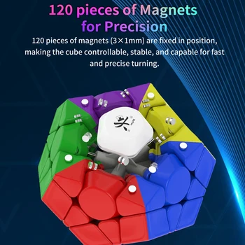 DaYan V2 M Megaminxes V2 M 12 Pusių Magnetinio Kubo Galvosūkį Kubą 3x3 Dodecahedron Cubo Magico Švietimo Žaislai Vaikams