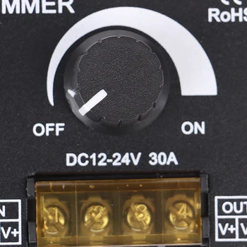 DC12V-24V LED Dimmer, 30A 360W Reguliuojamo Ryškumo Lempa Juostelės Šviesos Vairuotojo Vienos Spalvos LED Valdiklis 5050 Juosta 3528