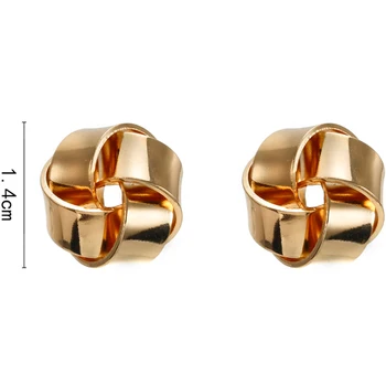 Derliaus Perdėta aukso susukti Stud auskarai moterims 2019 naują geometrinių Metalo mazgas apvalus auskarai papuošalai Deklaracija