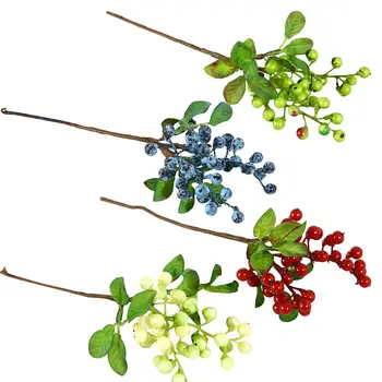 Dirbtinės Plastikinės Vaisių, Mėlynių Žaliųjų Augalų Europos High-End Netikrą Gėlių, Uogų Dirbtinių Augalų Namų Dekoro, Virtuvės