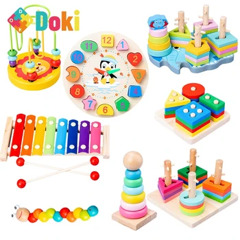Doki Kūdikių Švietimo Žaislai, Mediniai Žaislai, Montessori Ankstyvo Mokymosi Kūdikio Gimtadienio, Kalėdų, Naujųjų Metų Dovana Žaislai Vaikams 2021