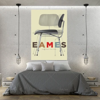 Eames Kėdė spausdinti, Vidurio Amžiaus Šiuolaikinio Pramoninio dizaino Wall Art Print, Bauhaus plakatas, Retro Baldai, Digital Art Print, Uniq