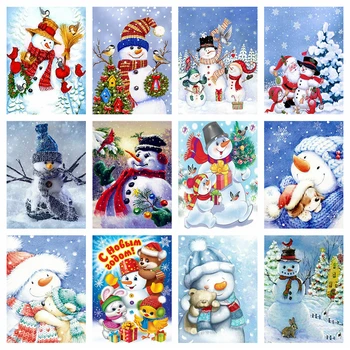 Evershine Diamond Tapybos Sniego Cirkonio Mozaikos Visą Išdėstymą Siuvinėjimo Animacinių Filmų Pardavimo Kalėdų Namų Puošybai