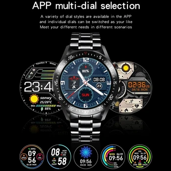 GEJIAN Prabangos prekės ženklo vyrai laikrodžiai 2021 Naujų Plieno juosta Fitneso žiūrėti Heartrate kraujo spaudimas Aktyvumo seklys Smart Watch Vyrams