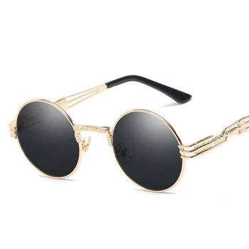 Gotikos Steampunk Aplink akiniai nuo saulės Vyrams, Moterims, kuriose Dirba akinius, Apskritimo formos, Kad Dizaineris akiniai nuo saulės Aukštos kokybės UV400