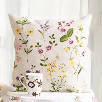 Idiliškas stilius paprastas mados siuvinėjimas, gėlių dizainas naktiniai juosmens pagalvės užvalkalą sofos pagalvėlė padengti