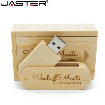 JASTER riešutas /klevas, mediena Logotipą USB 2.0 4GB 8GB 16GB 32GB atminties 