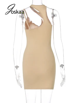 Joskaa Tuščiaviduriai Iš Seksualių Moterų Suknelė Sumažinti Mini Klubas Vasarą Be Rankovių Suknelės Naktį Šalies Outwear Fitneso 2021 Elegantiškas Mados Drabužiai