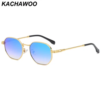Kachawoo mažas rėmo aikštė akiniai nuo saulės šviesą vyrų metalo saulės akinių mados moterų tendencijos lauko akiniai mėlyna žalia veidrodis