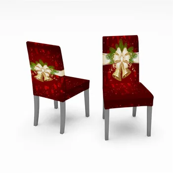 Kalėdų Kėdžių Dangose Santa Spausdinti Elastinga Ruožas, Valgomojo Kėdės, Kėdės Slipcover Virtuvės Sėdynės Padengti Namų Dekoro Hogar Sillas