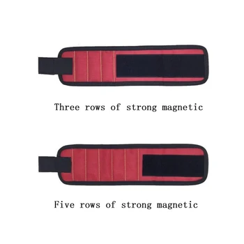 Karšto Naujas Magnetinės Apyrankės Nešiojamų Įrankių Krepšys su 3/5 Vnt Magnetas Elektrikas Riešo Įrankių Diržas Vinys, Varžtai Grąžtai Apyrankė