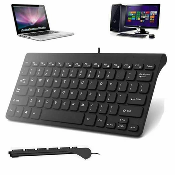 Karšto Pardavimo USB Ultra Plonas Nešiojamas Mini Laidinė Klaviatūra Desktop PC Tablet Nešiojamas 78 Klavišai Neperšlampama Klaviatūra Naujausias Sandėlyje
