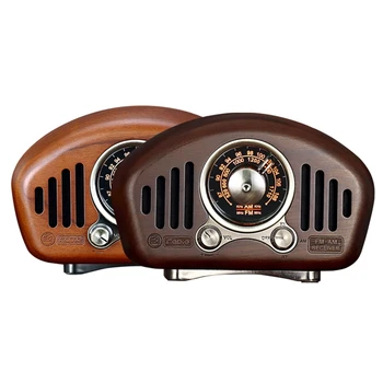 KARŠTO Vintage Retro Medienos FM SD MP3 Bluetooth Tranzistorius Įkraunamas Radijo Garsiakalbis, Palaiko AUX Funkcija