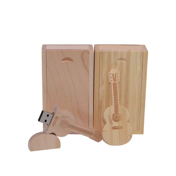 Klevo medžio, bambuko gitara+box LOGOTIPĄ, usb 