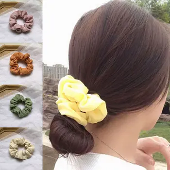 Korėjos Saldus Scrunchies Plaukų Ryšius Mergaitėms Vientisos Spalvos Sulankstyti Elastingas Plaukų Juostos Gumos Juostos Moterų Hairbands Plaukų Aksesuarai