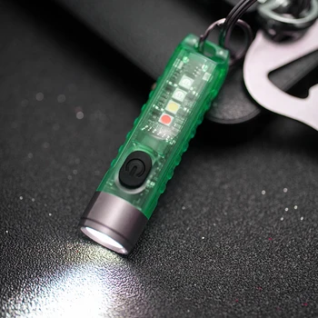 LED Keychain Žibintuvėlis Multifunkcinis Flash Šviesos Vandeniui 400LM Lauke, Dviračių sportas, Kempingas Medžioklės Mini Pocket Darbo Lemputė