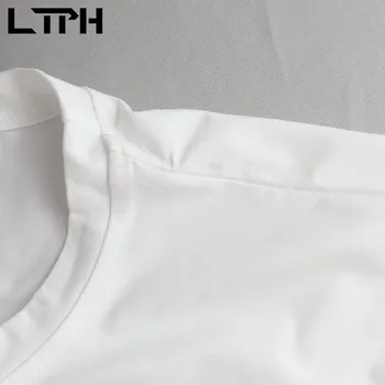 LTPH Paprastas Atsitiktinis Plius Dydžio Drabužių moterims, t-marškinėliai, Mados Veiduką Išsiuvinėti Marškiniai Balta Prarasti Visas rungtynes, stalviršiai, 2021 m. Vasaros, Nauja