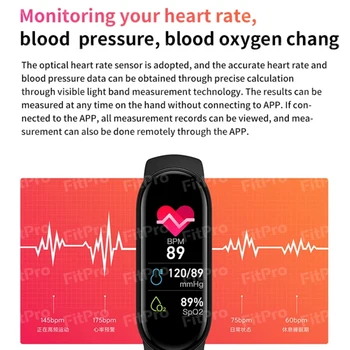 M6 Smart Apyrankę Žiūrėti Juosta Fitness Tracker Širdies Ritmas, Kraujo Spaudimo Monitorius 5 Spalvotas Ekranas, Smart Apyrankė Sporto Xiaomi