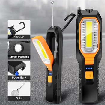 Magnetas LED Darbo Lengvųjų Automobilių techninė Priežiūra LED Šviesos Lauko Žibintų USB Nešiojama Lempa Stovykla Žvejybos Pagalbos Stiprus Kablys Rungtynių
