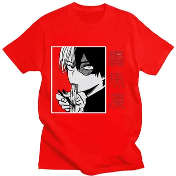 Mano Herojus akademinės bendruomenės Japonų Anime Marškinėliai Vyrams, Moterims, Grafinis T-shirt Kawaii Todoroki Shoto Trumpas Rankovės Hip-Hop Negabaritinių Tee