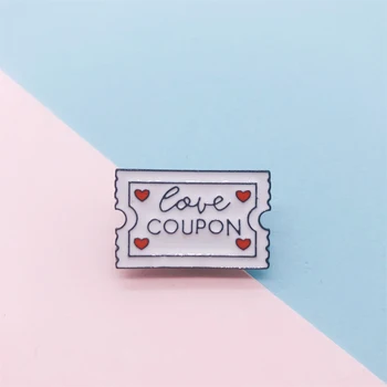 Mielas animacinių filmų meilės kupono emaliuota segė lipni pastaba filmo bilieto pin lydinio ženklelis drabužių maišą saldus reikmenys, papuošalai, dovana
